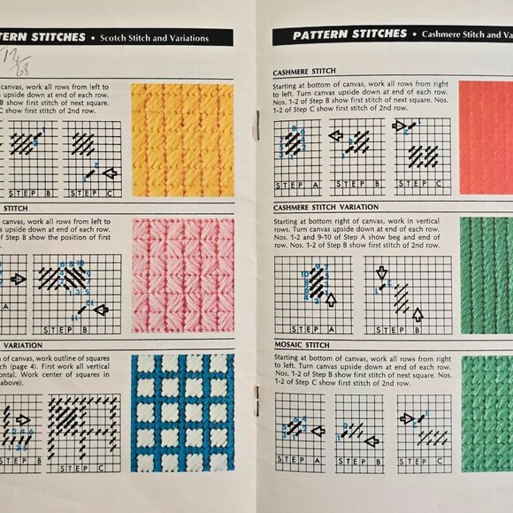 1974 Coats And Clark Book Number 2268 Needlepoint Stitches - Picture 5 of 6